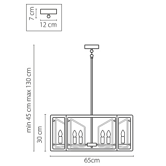 Люстра потолочная 65*13 см, 12*E14*72W, Золото; Черный матовый Lightstar Regolo 713327