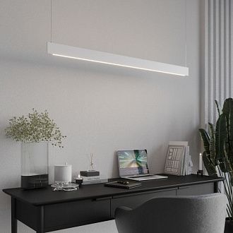 Светильник подвесной диммир. со сменой цв. температуры (управл. - пульт ДУ или прилож. Smart Life) 120,04*1,04*206- см, 2*LED*36WW, 3000-5700K, Novotech Iter NOV359547, белый