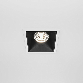 Светильник 9 см, 15W, 4000K, Technical DL043-01-15W4K-D-SQ-WB, белый-черный, 36°, Dim, Triac, вр 7,5 см