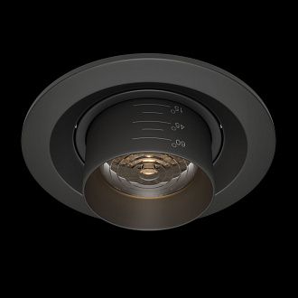 Встраиваемый светильник 9 см, 7W, 3000К, Maytoni Elem DL052-L7B3K, черный