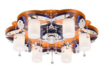 Люстра Ø740 x H190, мм, 6*40W (240W), OG+CR WT(Оранжевый+Хром) Sfera Sveta 8369/6+1 OG+CR WT