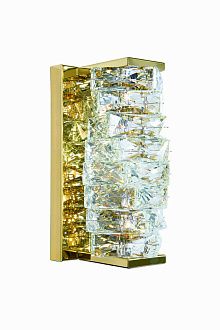 Бра Ø120 x H260, мм, 20W 3000-6000K, GOLD+CLEAR (Золото + Прозрачный Хрусталь) NewRgy W2406E/20AWGOLD+CLEAR