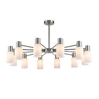 Люстра потолочная 95*49 см, 12*E14 Lumion MAVE 8099/12C никель, белый