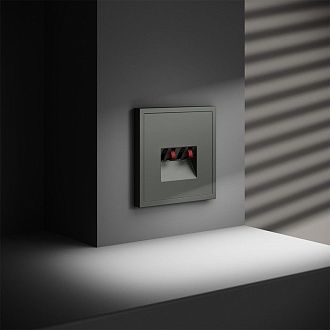 Розетка акустическая встраиваемая Voltum S70 4-местная, титан пластик Soft touch VLS060306