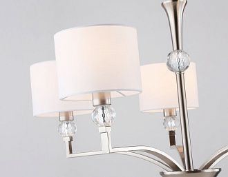 Подвесная люстра с абажурами и хрусталем **88-88 см, 5*E14*40W, K, Ambrella Light High Light LH71121, никель