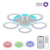 Люстра потолочная Citilux Транай Смарт CL235A150E, 65W LED, 3000-5500K, диаметр 70 см, белый