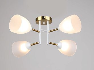 Люстра Ø520 x H220, мм, 2*40W (80W), WT+COP (Белый+Латунь) Rilon 2216/4 WT+COP