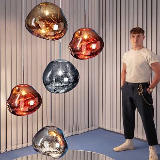 Подвесной светильник Tom Dixon Melt Pendant Silver D38 40*40*40 см, 1*E14*40W, ImperiumLoft 40.2599, Серебристый