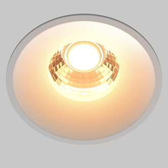 Встраиваемый светильник 8 см, 12W, 2700K, Maytoni Round DL058-12W2.7K-W, белый, вр 7,5 см