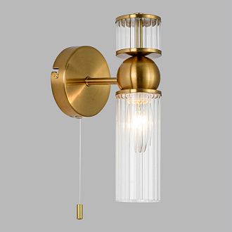 Бра с выключателем *10*25-25 см, 1*E14*40W, Lumion Denver LUM8276/1W, латунь