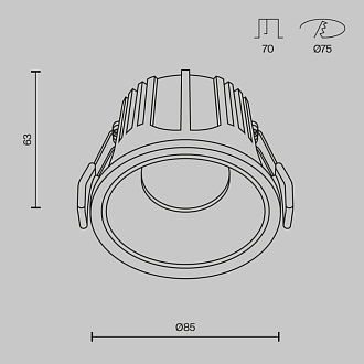 Светильник 9 см, 15W, 3000K, Technical DL043-01-15W3K-D-RD-WB, белый-черный
