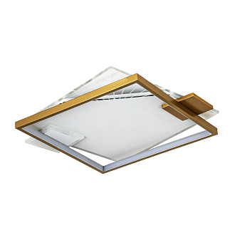 Светильник 50*40*6 см, LED 74W, 3000 / 6000K, Белый, Золото LED4U L1039-500 GD