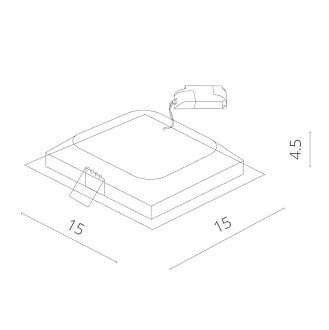 Светильник 15*15 см, 12W, 3000K, белый, теплый свет, Arte Lamp Riflessione A7412PL-1WH, встраиваемый светодиодный