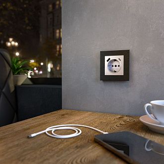 W0011708 Рамка на 1 пост Aluminium, черный алюминий Werkel, 4690389157981