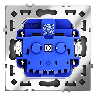 Розетка встраиваемая Voltum S70 с заземлением 16А, титан пластик Soft touch VLS040106