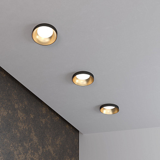 Встраиваемый точечный светильник 112 MR16 золото/черный Elektrostandard, вр 6,6 см