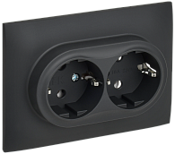 SKANDY Розетка 2-я с з/к без з/ш 16А сб. SK-R08G граф. IEK, SK-R21-16-K53-F