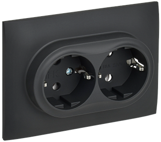 SKANDY Розетка 2-я с з/к без з/ш 16А сб. SK-R08G граф. IEK, SK-R21-16-K53-F