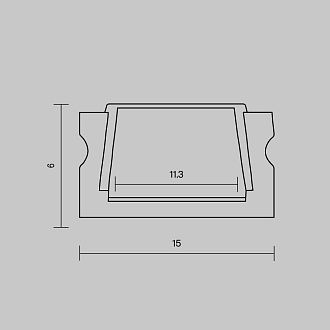 Алюминиевый профиль накладной 15x6 (Черный, 2 м), ALM-001-B-2M 631003, 200*2*1 см, Maytoni  631003, Черный