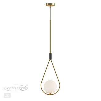 Светильник подвесной 22 см Odeon Light Flari 4810/1, черный-золото
