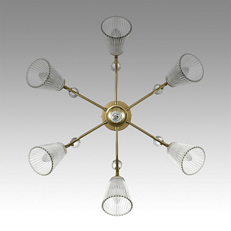 Люстра потолочная 71,5*33,5 см, 6*E14 Lumion Aurica 8046/6C латунь
