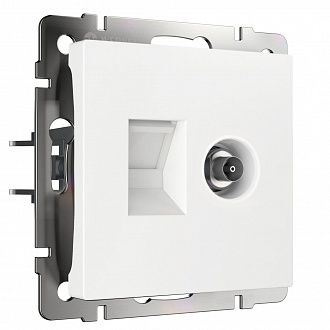 W1181301 Розетка ТВ+Ethernet RJ-45 6 cat., белый Werkel, 4690389174414