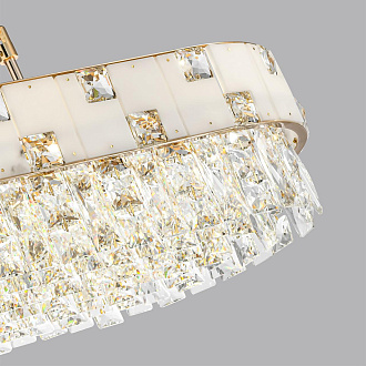 Люстра 35*100*140 см, E14 10*10*40W,  К, Odeon Light Chessi 5076/10, золото/прозрачный/белый