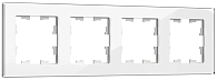 BRITE Рамка 4-мест. РУ-4-2-БрБ стекло бел.