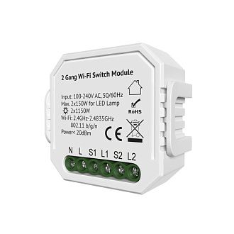 Wi-Fi реле Denkirs RL1002-SM белый