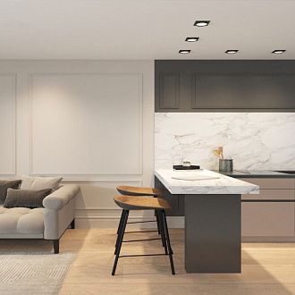 Встраиваемый светильник 10,5*10,5*4 см, 1*GX53*15W, Denkirs Ratio DK-DH2001-BK, черный