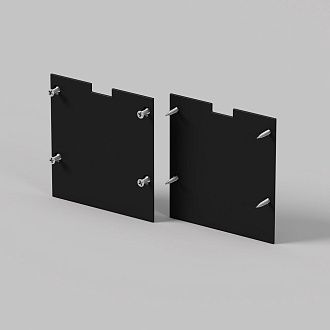 Комплект заглушек (для профиля 50×50) 2 шт., ALM-5050T-B-EC 642047, *5*5 см, Maytoni Led Strip 642047, Черный