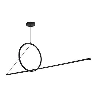 Подвесной светильник SUSPENSION CERCLE ET TRAIT – GRAPHITE SATINE L170 170*45*45 см, 1*LED*25W, 3000K, ImperiumLoft 40.1282-0, Чёрный
