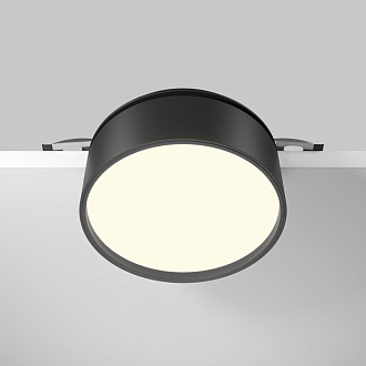 Встраиваемый светильник 12*12*6,6 см, LED, 18W, 3000К, Maytoni Technical ONDA DL024-18W3K-B черный, вр 11,7 см