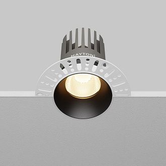 Встраиваемый светильник 10*10 см, вр 7 см, *LED*15W, 3000K, Maytoni Dip DL121-15W-3K-TRS-B, Черный