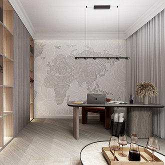 Подвесной светильник 121*160 см, LED 64W 3000K черный Odeon Light Turman 6631/64L