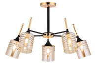 Люстра Ø640 x H400, мм, 5*40W (200W), AB+BK (Бронза + Черный) Rilon 3794/5 BK+FGD