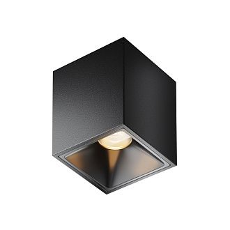 Потолочный светильник 6*6-7,5 см, LED*8W, 3000K, Maytoni Alfa LED 50° C065CL-8W3K-SQ-B, Черный