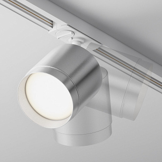 Трековый светильник 8,2*14,8 см, 1 GX53*15W Polar TR088-1-GX53-S Maytoni Single phase track system Unity, Белый и Серебро