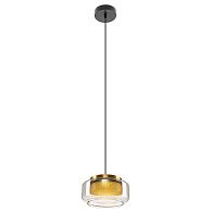Подвесной светильник 22 см, 10W, 3000K, Citilux SIGNATURE CL247011 LED, черный-латунь
