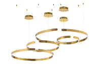 Люстра Ø400x600x800x1000 x H1500, мм, 120W 4000K, BRASS(Латунь) NewRgy 3002A-DWS-4+6+8+10 BRASS