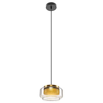 Подвесной светильник 22 см, 10W, 3000K, Citilux SIGNATURE CL247011 LED, черный-латунь