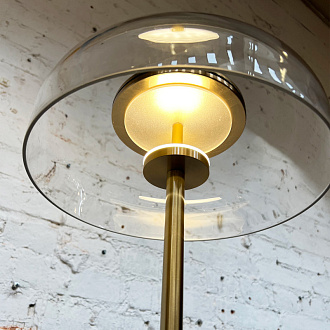 Торшер 30*135 см, 6.6W, Favourite Brandy 4258-1F латунь, прозрачное стекло