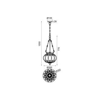 Подвесной светильник  35*160 см, 3*E14 коричневый, бронза Vele Luce Helen VL4266P13