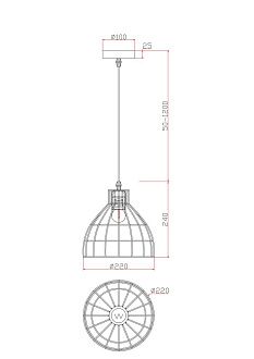 Подвесной светильник *30*-146 см, 1*E14*60W, Freya Форма / Shape FR5335PL-01B, Черный