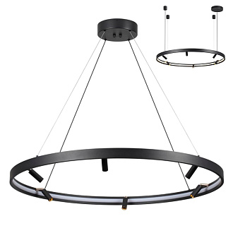 Светильник светодиодный диаметр 100 см, 66W LED, 3000-4000-6000K, Odeon Light HIGHTECH 4317/93L, черный