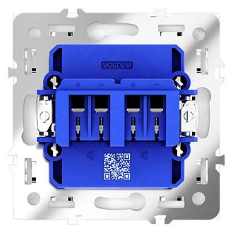 Розетка акустическая встраиваемая Voltum S70 4-местная, белый матовый пластик Soft touch VLS060302