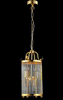 Светильник подвесной 23 см, Crystal Lux TADEO SP4 D200 GOLD/TRANSPARENTE Золото