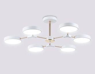 Люстра светодиодная на штанге **21- см, **W, 3000-6000K, Ambrella Light Comfort FL516333, белый, золото