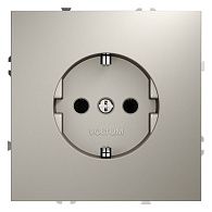 Розетка встраиваемая Voltum S70 с заземлением 16А, кашемир пластик Soft touch VLS040103