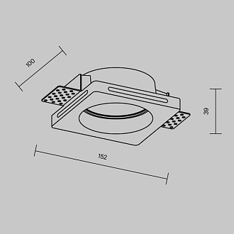 Встраиваемый светильник Downlight 10*15,2*3,9 см, GU10 10W Maytoni Technical Gyps Modern DL002-GU10-01-W белый, вр 10,6*10,6 см